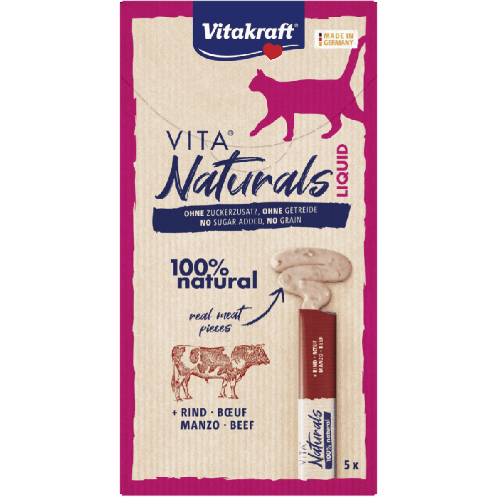 Vitakraft Vita Naturals Friandises Liquides Pour Chat Au Boeuf 5pcs