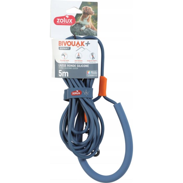 Zolux Bivouak Laisse Ronde Silicone Blue 5m