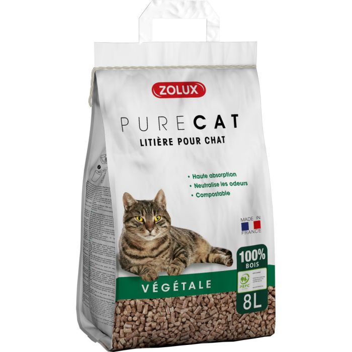 Zolux Litière Purecat Végétale Naturelle 8l